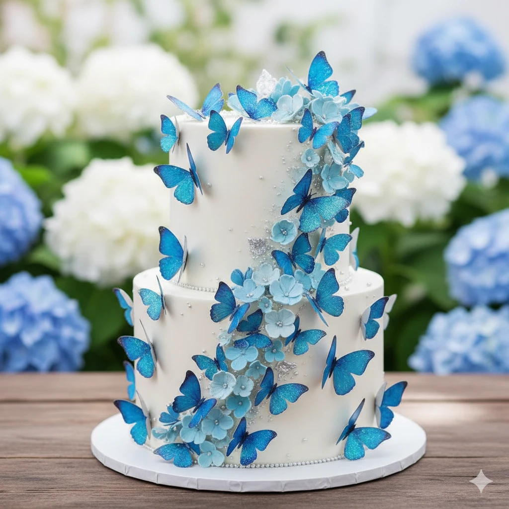 Blue Butterfly Cake Ideas

