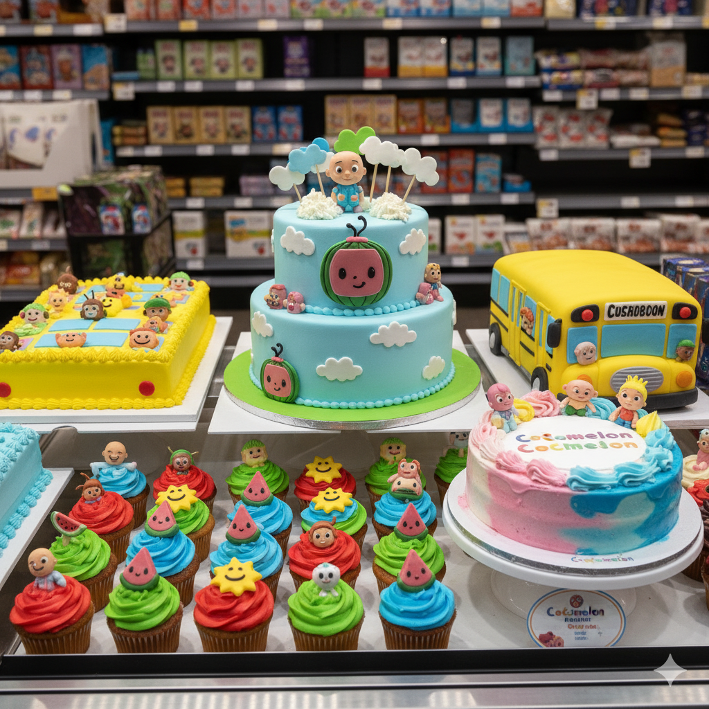 A Sweet Background of Cocomelon Cakes