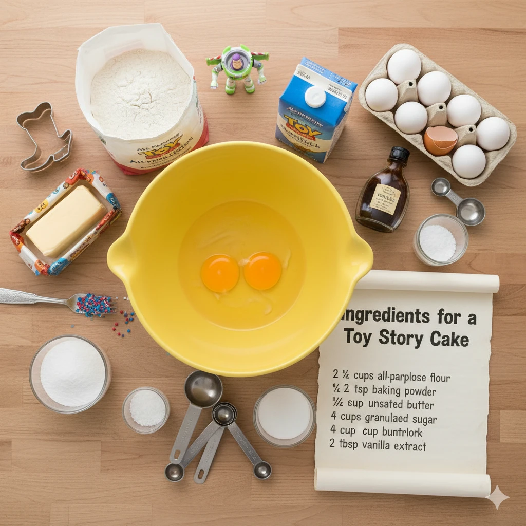 Ingredients for a Toy Story Cake