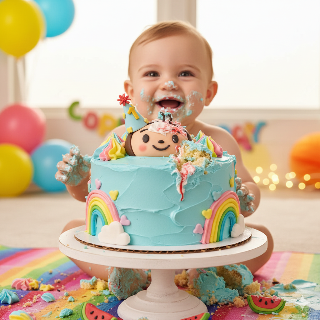 1st Birthday Cocomelon Smash Cake 🎉