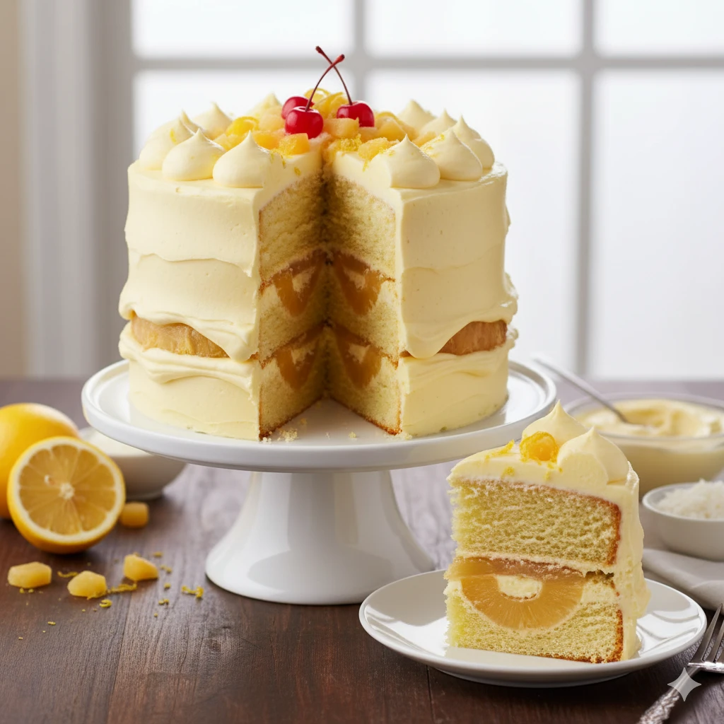🍋 Pineapple Lemon Layer Cake