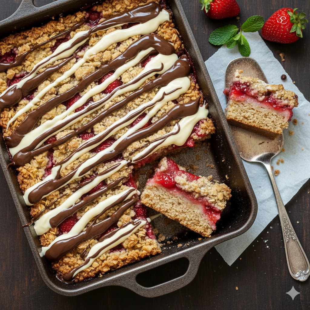Chocolate-Drizzled Strawberry Bars