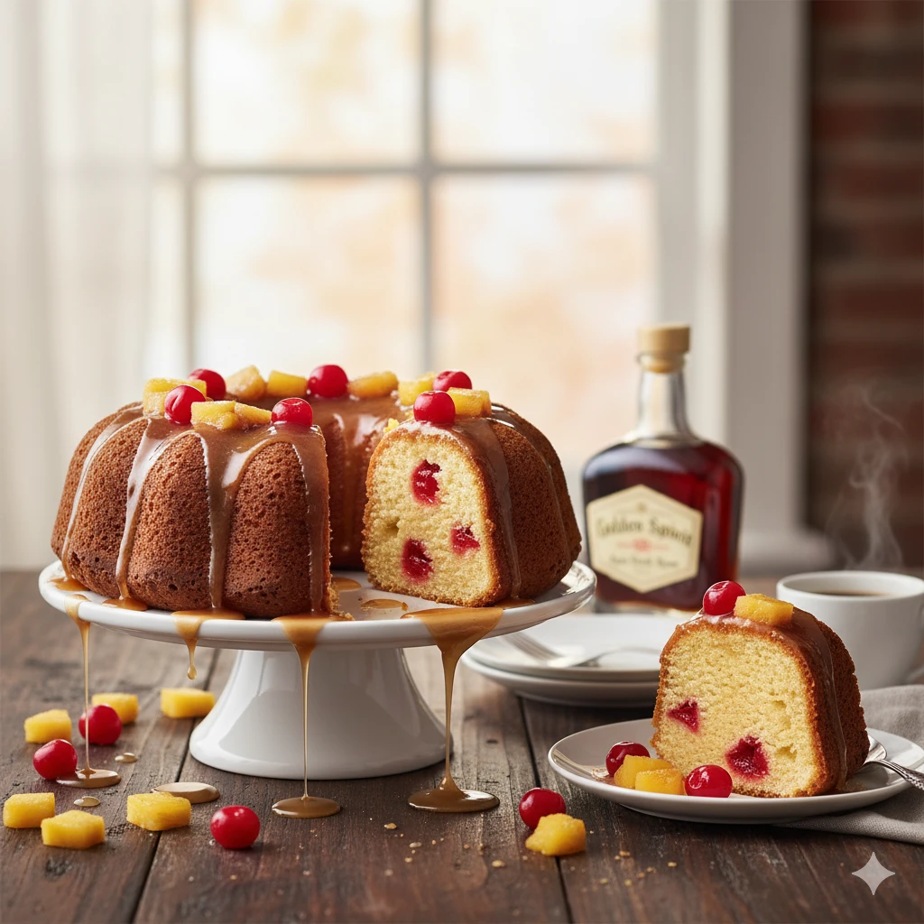 🍍 Pineapple Rum Cake