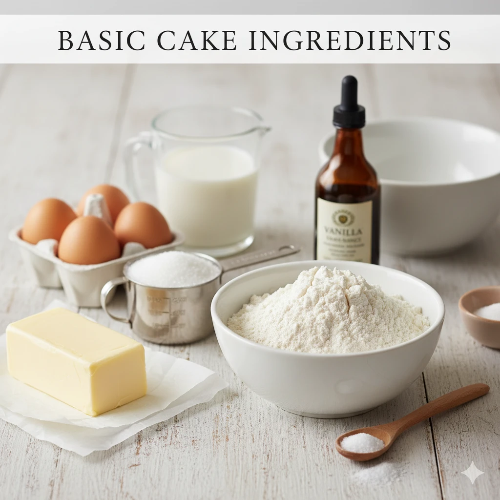 🧁 Basic Cake Ingredients: