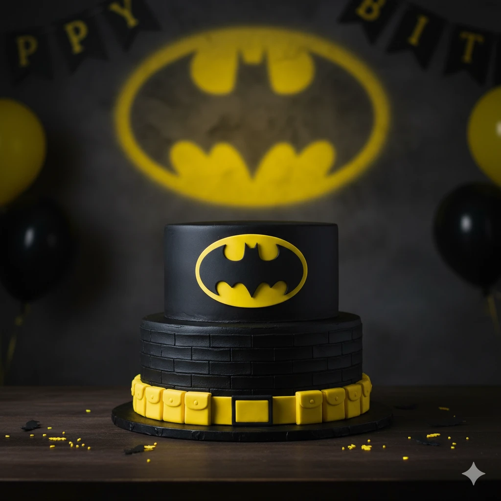 1. Classic Batman Cake

